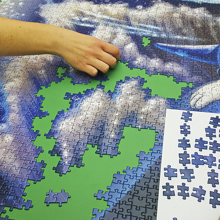 Größtes Ravensburger Puzzle in Arbeit